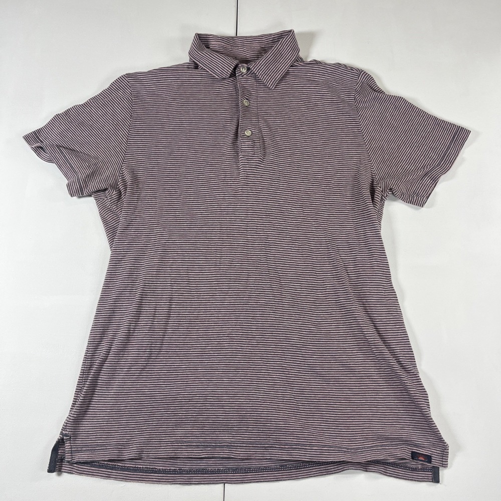 Faherty Polo Shirt Striped Cotton Short Sleeve Soft Stretch Men's M